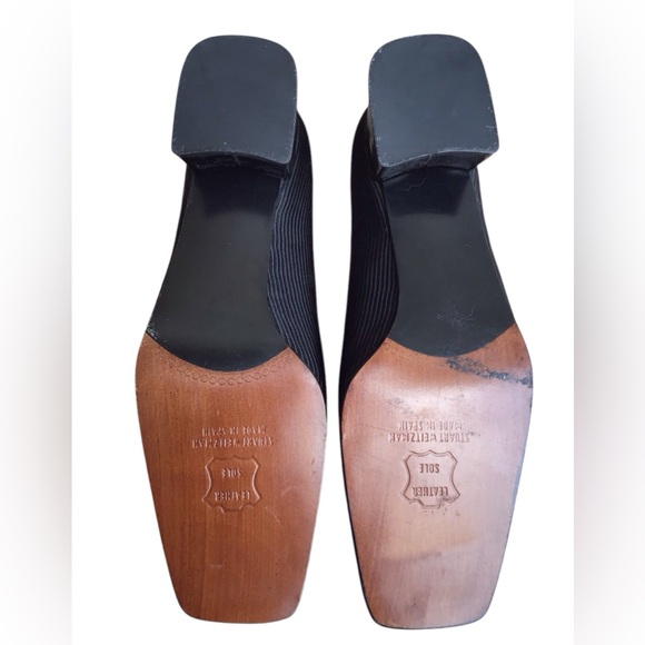 Stuart Weitzman Black Grosgrain Heeled Slip On Shoes Size 5M - Picture 9 of 9